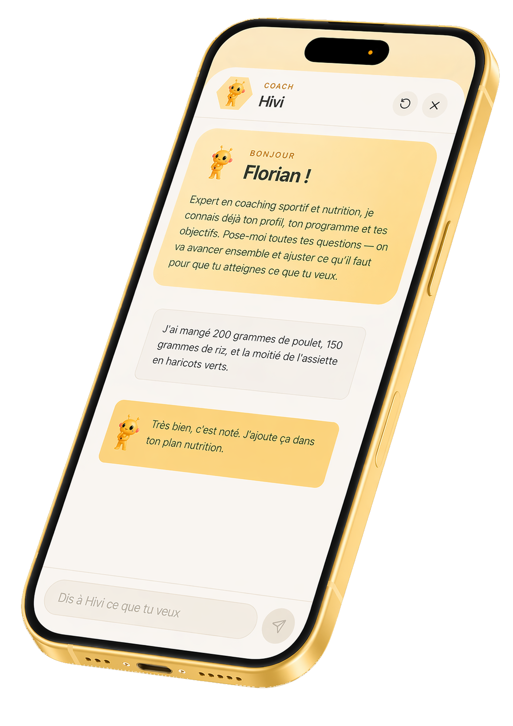 Hivi chatbot · conversation de coaching